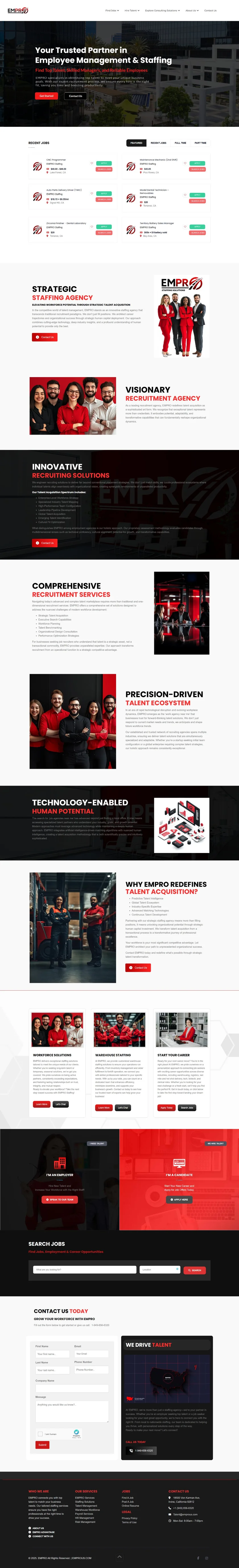 Empro US website shown as a full-page screenshot